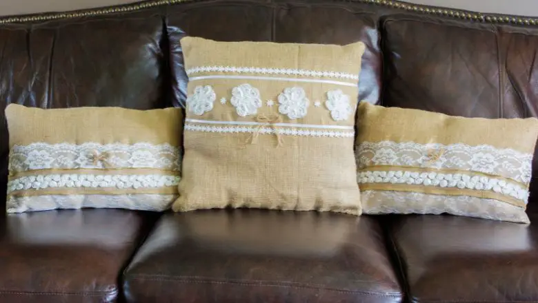 Burlap and Lace Pillows: Softening Rustic Spaces with Elegance