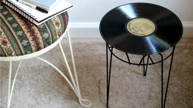 Vinyl Side Table